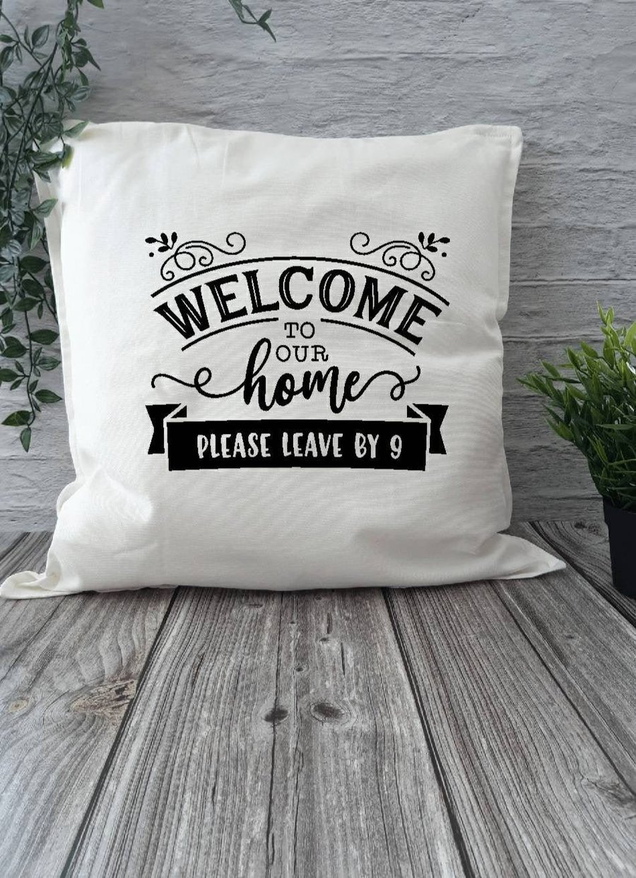 Welcome to my home cushion cover, decorative throw cushion, unique gifts 