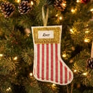 Personalised Christmas stocking hanging tree decoration 