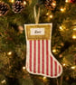 Personalised Christmas stocking hanging tree decoration  - Image 1