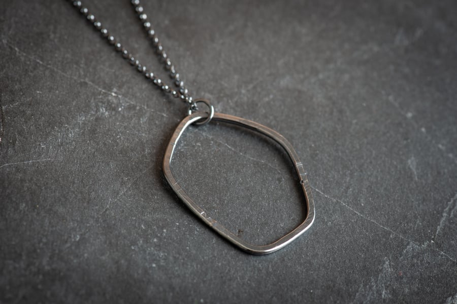 Large Urban Ocean Oxidised Sterling Silver Necklace