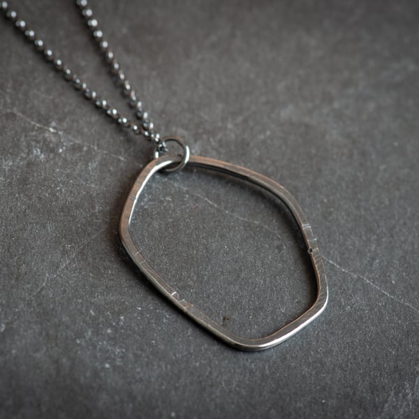 Large Urban Ocean Oxidised Sterling Silver Necklace