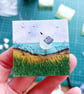 Handmade Seagull Sea Glass and Watercolour Mini Canvas Fridge Magnet - Image 5