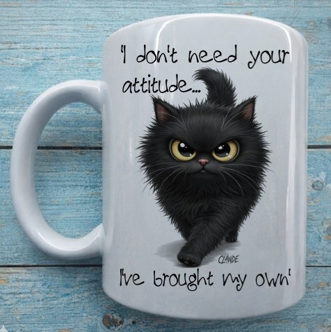 I've Brought My Own Attitude - Lawless Clawde Funny Sassy Black Cat Mug