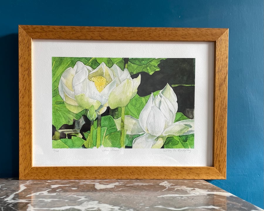 'Lotus Flower' framed Limited Edition giclée print