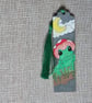 Whimsical Frog with Mushroom Hat Hand Painted Wood Bookmark