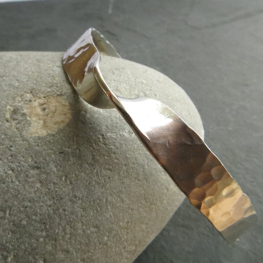 Silver Bangle, Mobius Bangle, Twisted Bangle, Hallmarked Sterling Bracelet