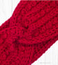 Crochet headband, ear warmer. Red twist ear warmer. Cherry red headband. - Image 9