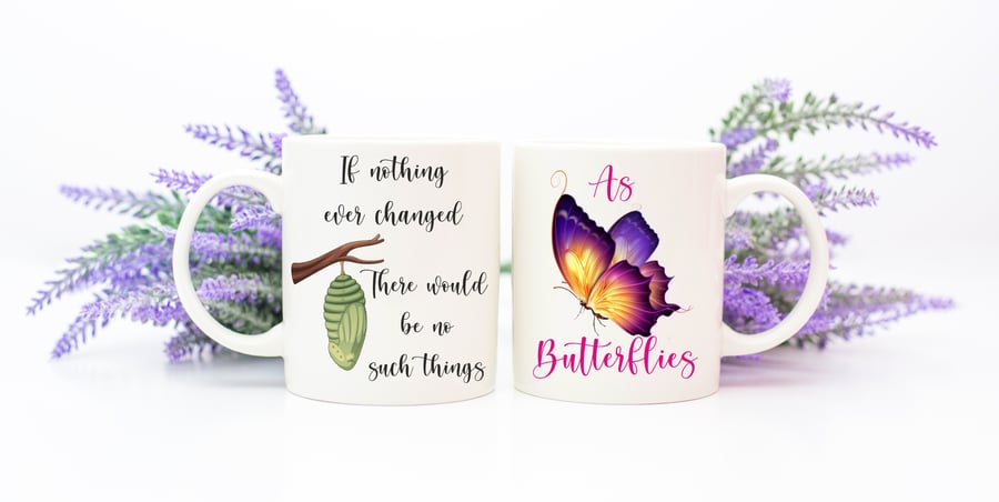 Beautiful Butterfly mug, gift for her
