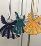 Angel beaded micro macrame tree decoration, gift tag, teacher gift, xmas card  - Image 2