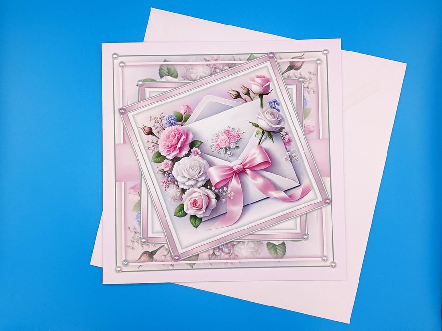 Birthday Card,Female, Handmade, large