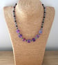 lampwork glass purple pink beaded necklace - Image 6