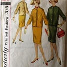 A vintage sewing pattern for a teen's skirt and jacket (suit) in size 16 