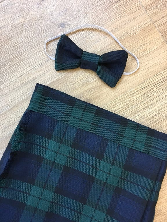 Black Watch Tartan Kilt and Bow Tie for babies , children