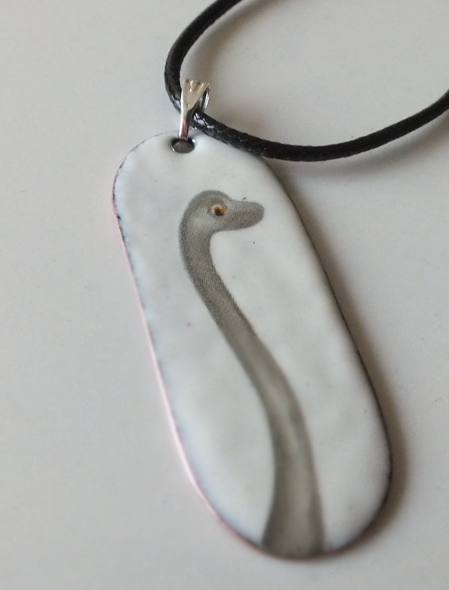 Diplodocus enamelled pendant