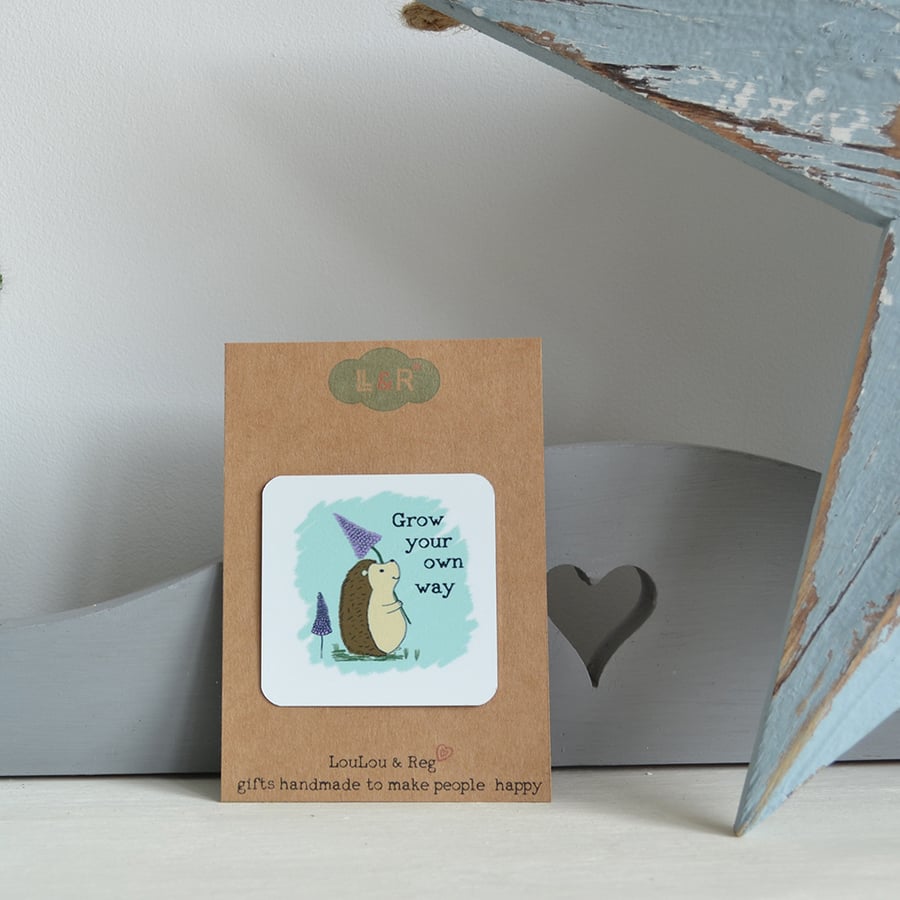 Hedgehog Fridge Magnet, Hedgehog Magnet, Motivational Gift, Positivity Gift