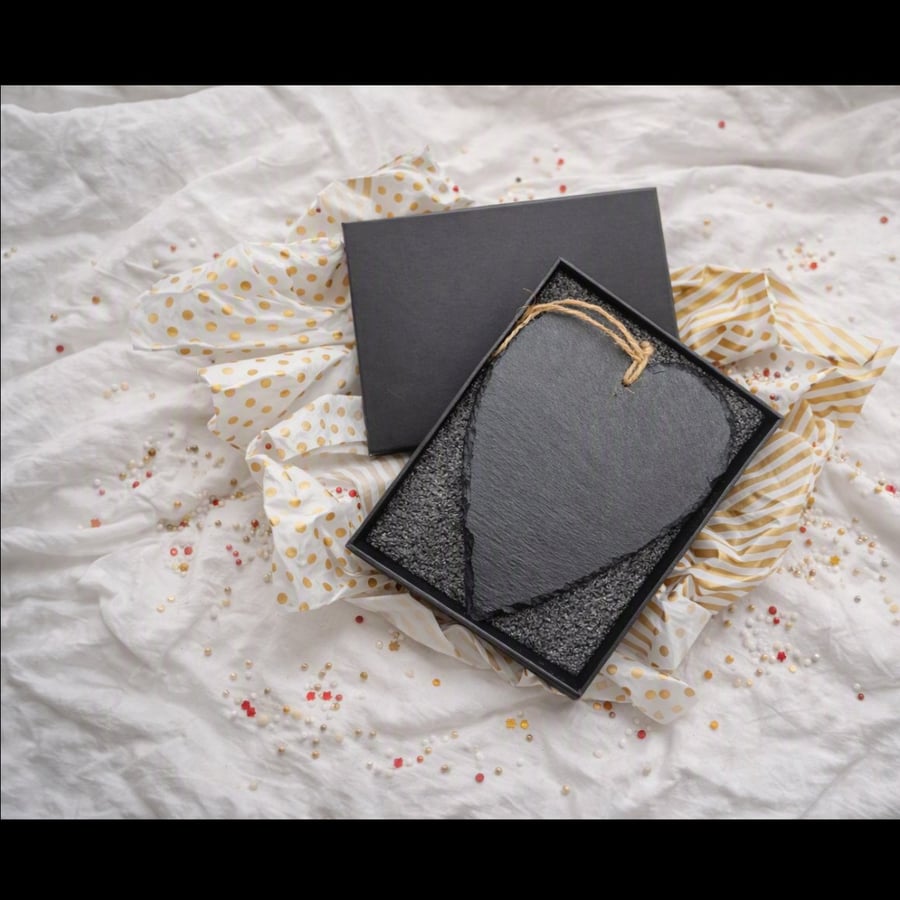 Slate heart sign - custom engraved
