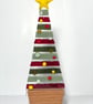Large fused glass Christmas tree in oak base  - Image 4