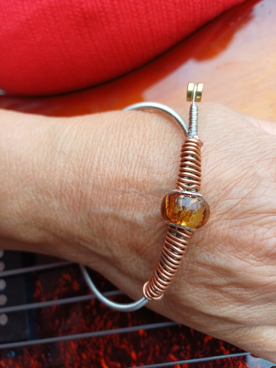 Re-Purposed Guitar String Bangle. A Great Gift For Any Guitarist Or Musician
