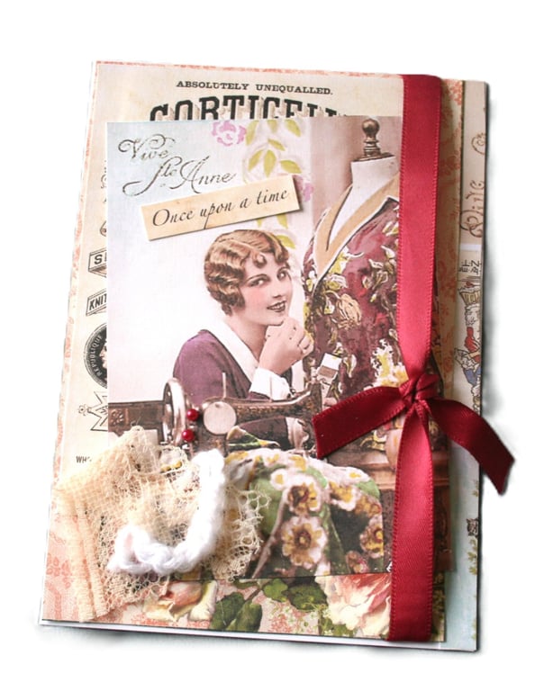 Vintage-Style Birthday Card - Crochet Birthday Card - Sewing Card