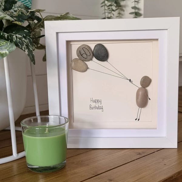 Personalied Birthday Pebble Picture 8" x 8"