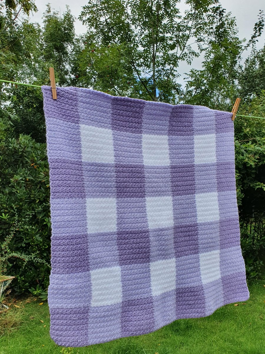 Purple Gingham Baby Blanket
