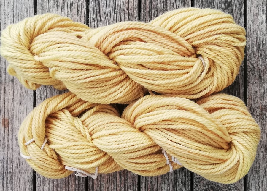 Primrose Yellow (Willow) Hand Dyed Yarn, Aran. 