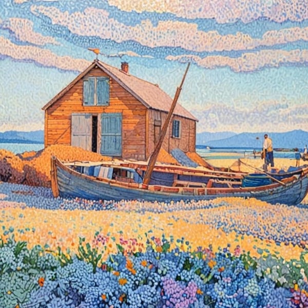 A4 Print Old Boat Yard North Norfolk