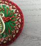 Hand Embroidered Floral Cat Brooch - Image 2