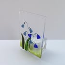 Fused Glass Bluebell Tealight Holder: Handmade Candle Gift