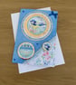Handmade Blue Tit Garden Bird Gold Foiled Luxury Birthday Card - Image 3