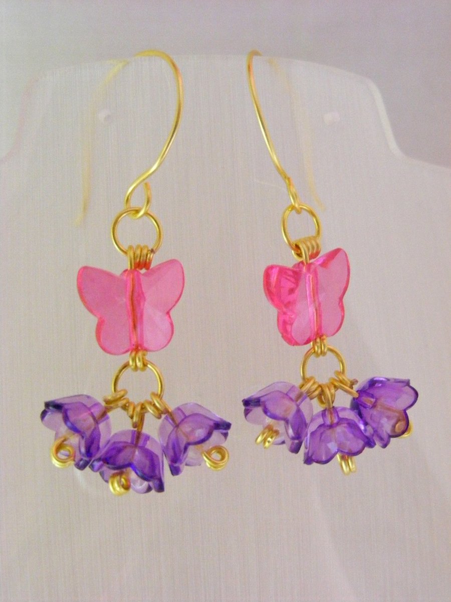Tulip and Butterfly Earrings