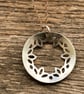 Sterling silver elliptic leaf ring necklace - Image 5
