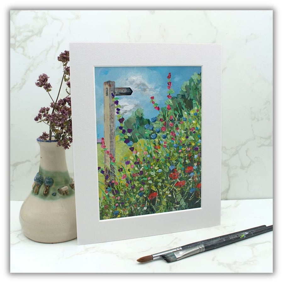 A mounted painting - Scottish Moor - Aberdeen - Scottish landscape