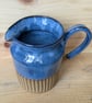 Large wavy blue carved jug (shoulder) - Image 2