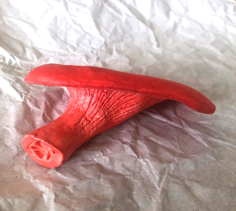 pink oyster mushroom sculpture