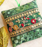 A pretty batik lavender bag with embroidered trim, scented gift, 