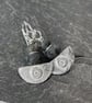 Frosted black labradorite and silver bead necklace, adjustable length - Image 7