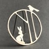 Edge of the woods hare brooch