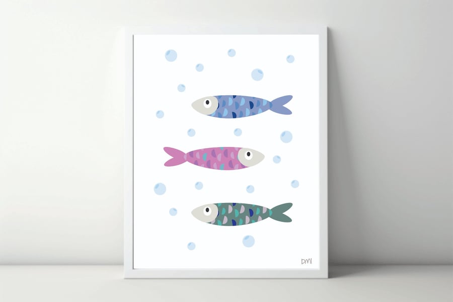Fun Fish A4 Art Print