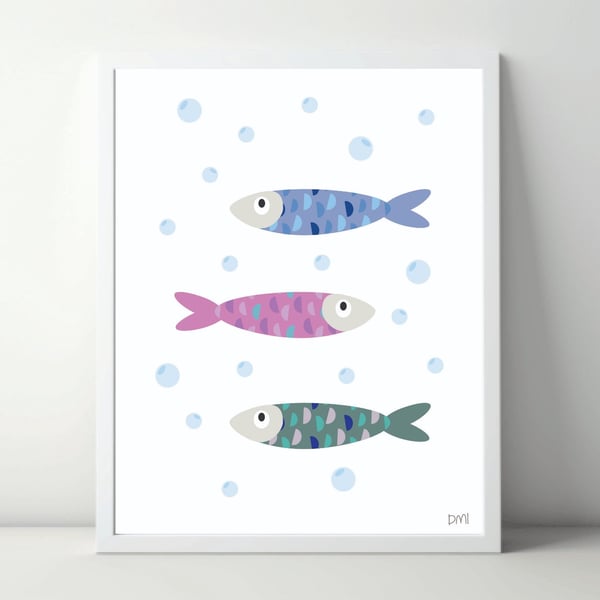 Fun Fish A4 Art Print