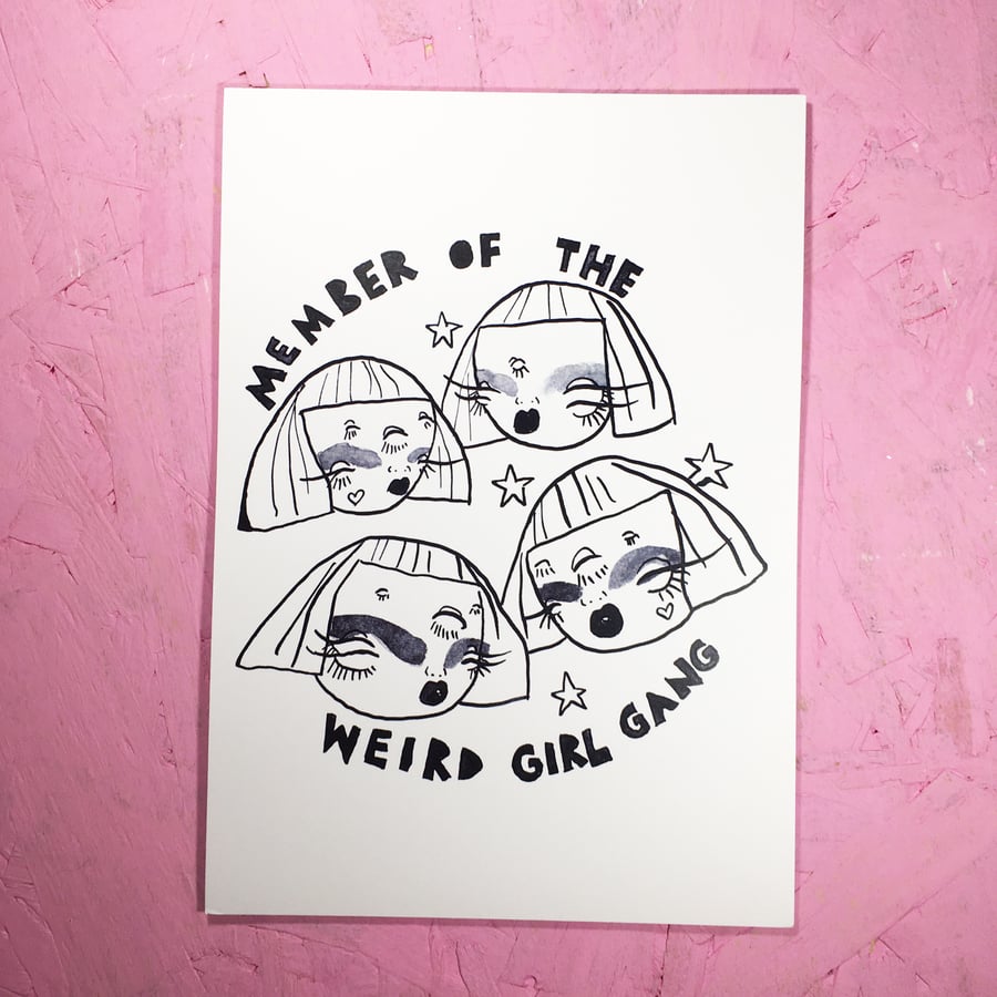 'Weird girl gang' Small Poster Print
