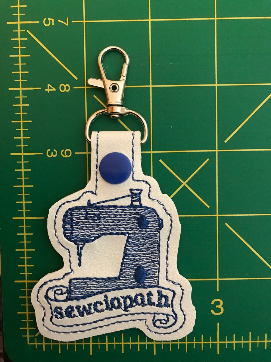 Sewciopath Embroidered Keyring