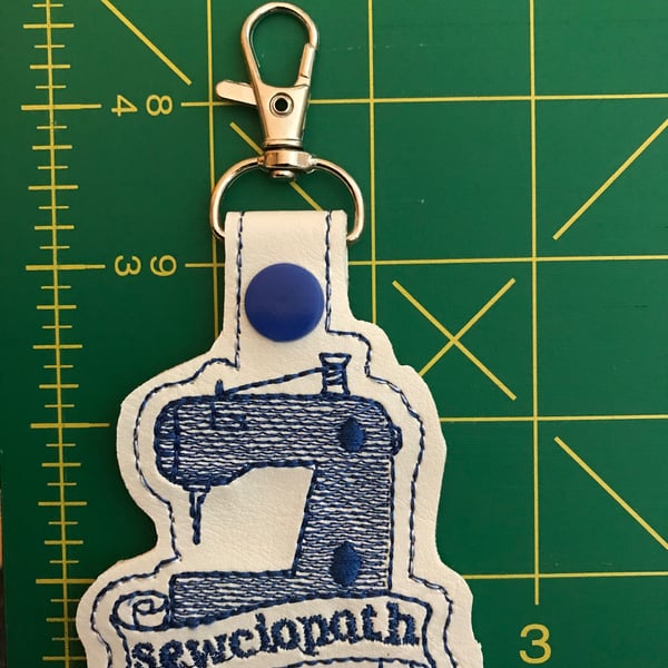 Sewciopath Embroidered Keyring