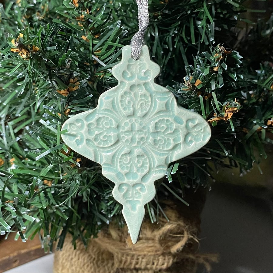 Reduced wonky Pottery Bauble decoration