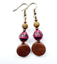 Brown and Purple Boho Drop Dangle Earrings