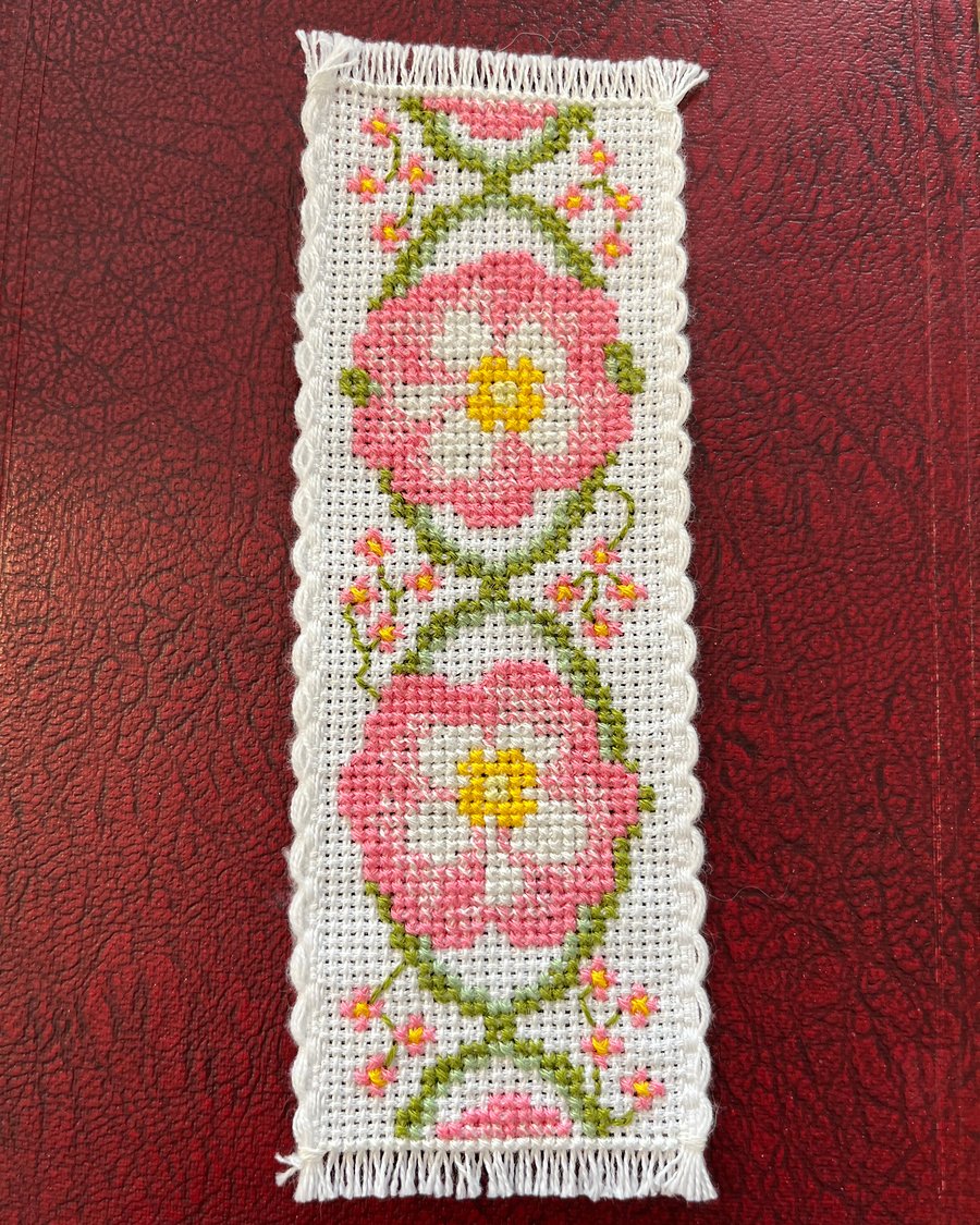 Dog Rose Counted Cross Stitch Bookmark Kit