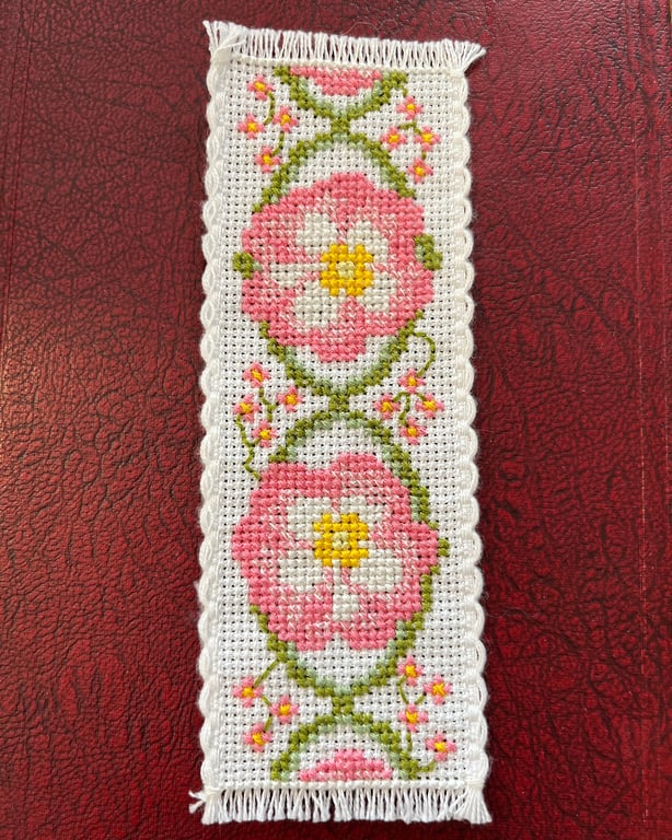 Dog Rose Counted Cross Stitch Bookmark Kit