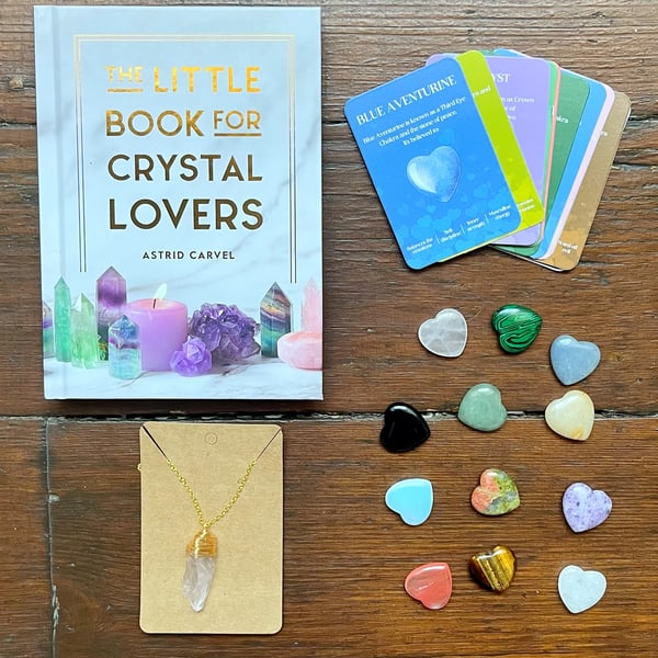 Crystal book bundle, chakras, crystal jewellery, healing books