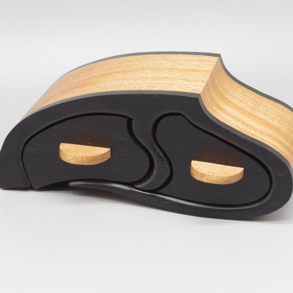 Handmade Wooden Trinket, Jewel Box. African Blackwood & African Mahogany. "