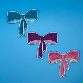 Pretty Bow Iron-On Patch - available in 3 colours